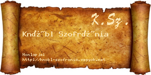 Knöbl Szofrónia névjegykártya